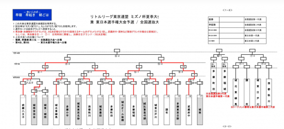 【メジャー】夏季大会、全国選抜大会予選、東日本大会予選
